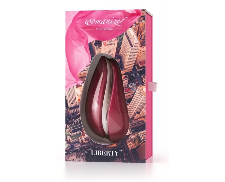 Вакуумний кліторальний стимулятор Womanizer Liberty Red, магнітна кришка, 2 насадки