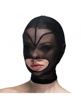 Маска серце сітка з відкритим ротом Feral Feelings - Hearts Mask Black/Black