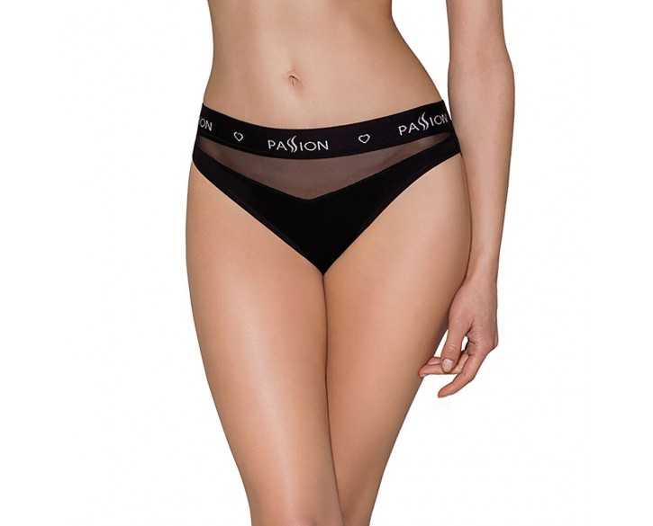 Трусики з прозорою вставкою Passion PS006 PANTIES black, size L