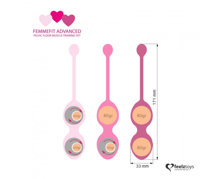 Набір вагінальних кульок для просунутих FeelzToys - FemmeFit Advanced Pelvic Muscle Training Set