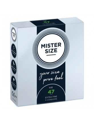 Презервативи Mister Size - pure feel - 47 (3 condoms), товщина 0,05 мм