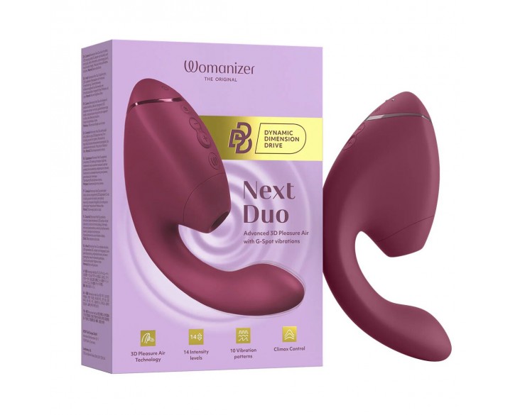 Подвійний вакуумний кліторальний стимулятор з вібрацією Womanizer Next Duo - Dusky Pink