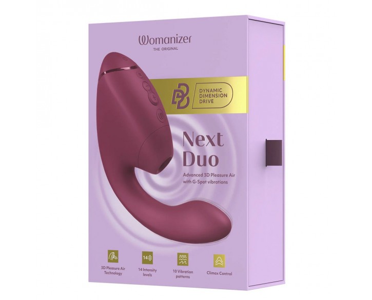 Подвійний вакуумний кліторальний стимулятор з вібрацією Womanizer Next Duo - Dusky Pink
