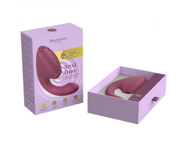 Подвійний вакуумний кліторальний стимулятор з вібрацією Womanizer Next Duo - Dusky Pink