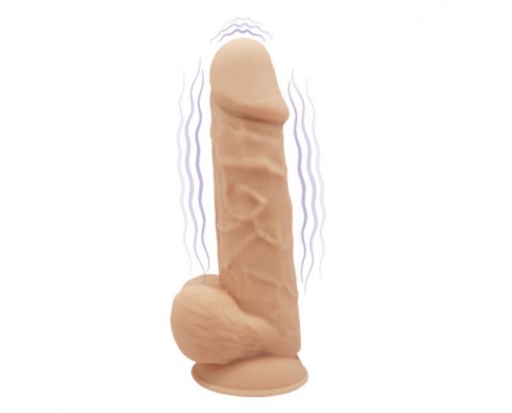 Фалоімітатор з вібрацією SilexD Norman Vibro Flesh (MODEL 1 size 8,5in), двошаровий, діаметр 5 см