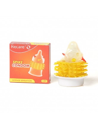 Насадка на член Recare Spike Condom Orange (презерватив з вусиками та шипами)