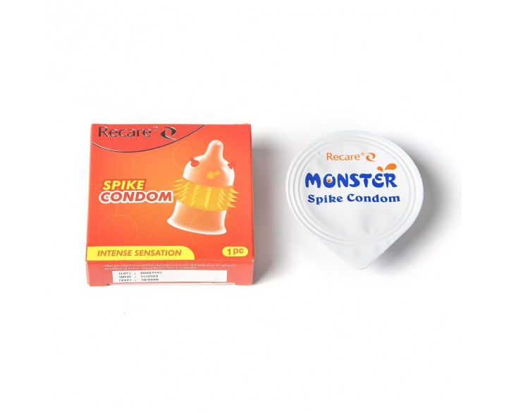 Насадка на член Recare Spike Condom Orange (презерватив з вусиками та шипами)