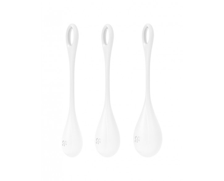 Набір йоні намистин Satisfyer Yoni Power 1 White, діаметр 2-2,5-3см, вага 22-46-74гр