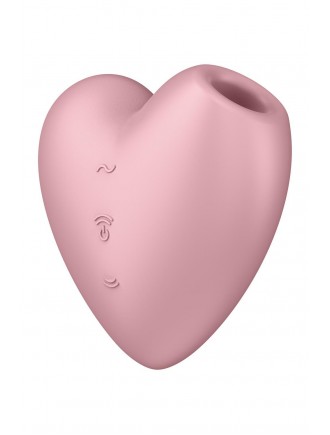 Вакуумний стимулятор-серце з вібрацією Satisfyer Cutie Heart Light Red