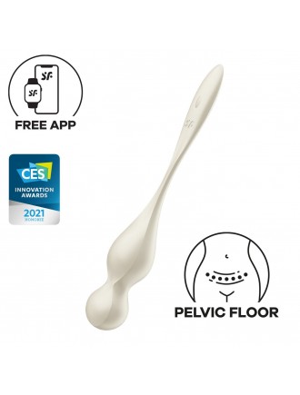 Вагінальні смарт-кульки з вібрацією Satisfyer Love Birds 1 Connect App White, 78 г