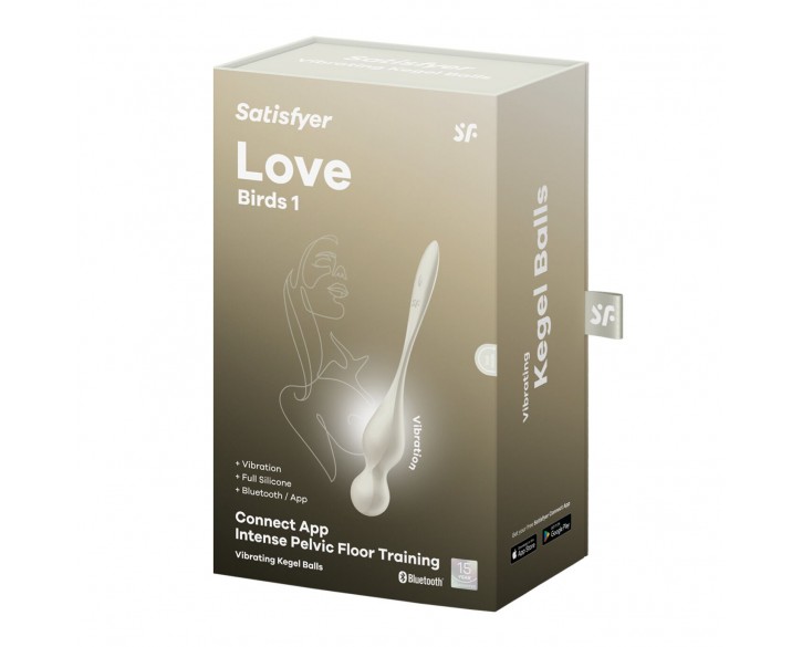 Вагінальні смарт-кульки з вібрацією Satisfyer Love Birds 1 Connect App White, 78 г