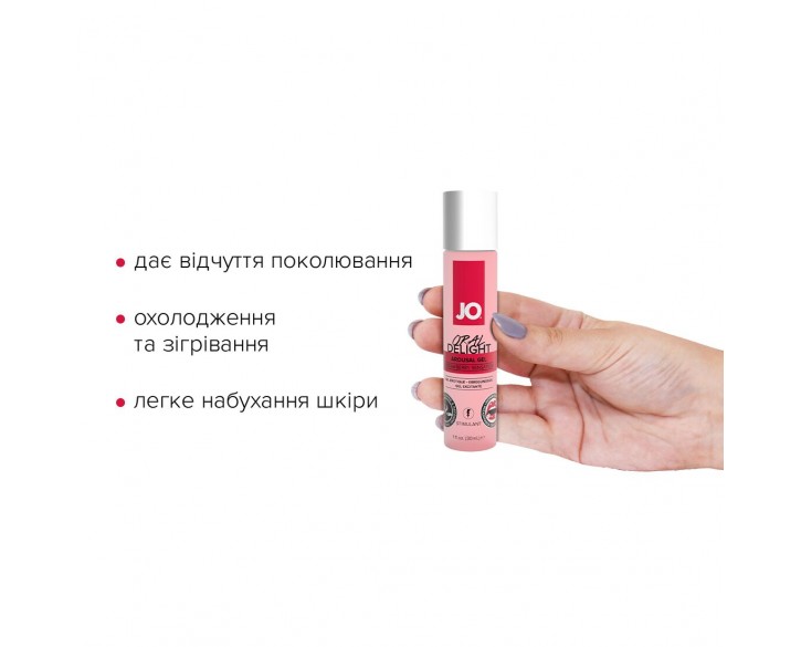 Гель для оральних пестощів System JO Oral Delight — Strawberry Sensation (30 мл), ефект холод-тепло