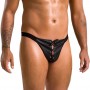 Чоловічі сліпи на шнурівці Passion 044 Slip Ben L/XL Black, екошкіра, люверси