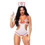 Костюм медсестри Leg Avenue Naughty Nurse, one size, боді та шапочка