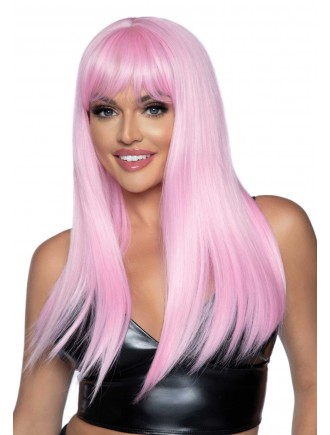 Довга рожева перука Leg Avenue Long straight bang wig, гладенька, 61 см