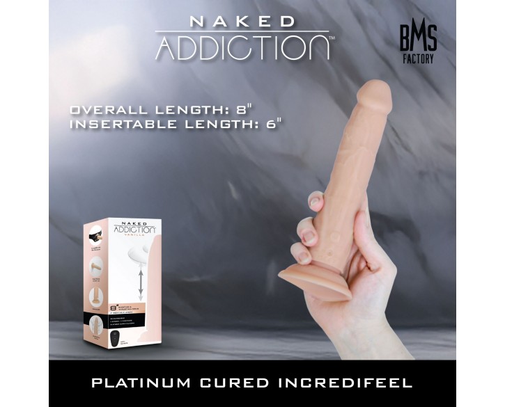 Фалоімітатор з ротацією та пульсацією Naked ADDICTION 8″ Rotating & Thrusting Dong - Vanilla