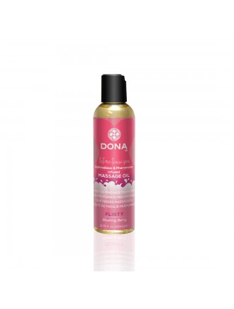 Масажна олія DONA Massage Oil FLIRTY – BLUSHING BERRY (110 мл) з феромонами та афродизіаками