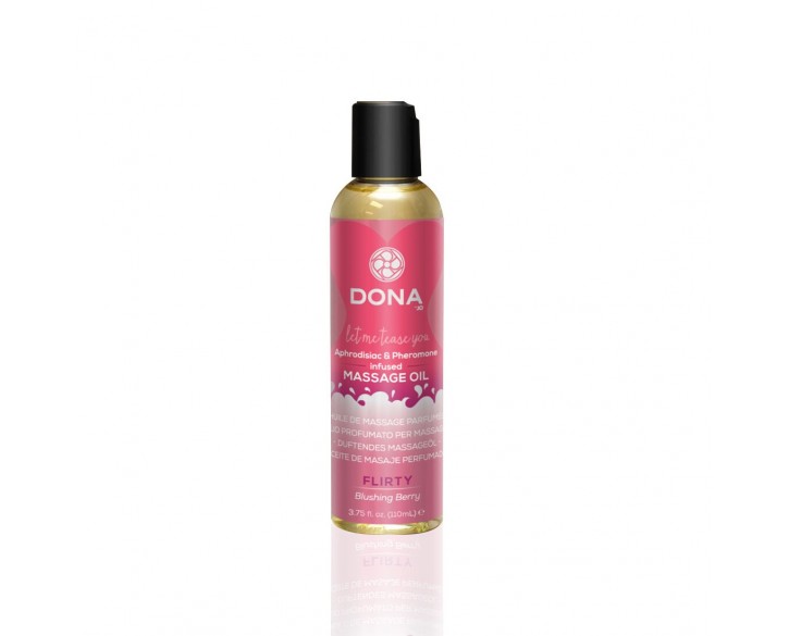 Масажна олія DONA Massage Oil FLIRTY – BLUSHING BERRY (110 мл) з феромонами та афродизіаками