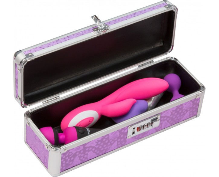 Кейс для зберігання секс-іграшок BMS Factory - The Toy Chest Lokable Vibrator Case Purple з кодовим