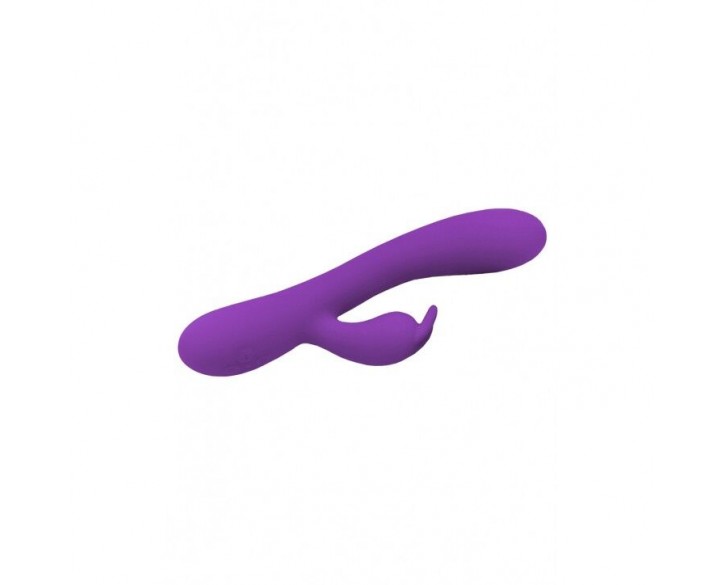 Вібратор-кролик Wooomy Gili-Gili Vibrator with Heat Purple, відросток з вушками, підігрів до 40°С