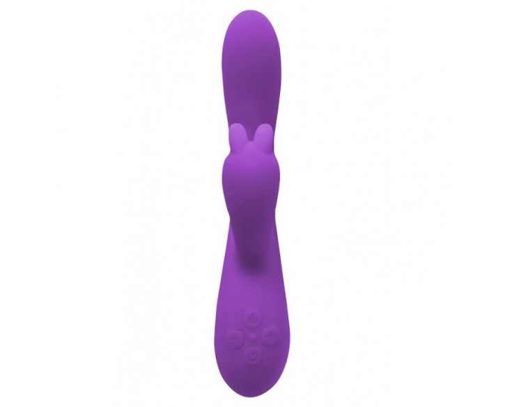 Вібратор-кролик Wooomy Gili-Gili Vibrator with Heat Purple, відросток з вушками, підігрів до 40°С