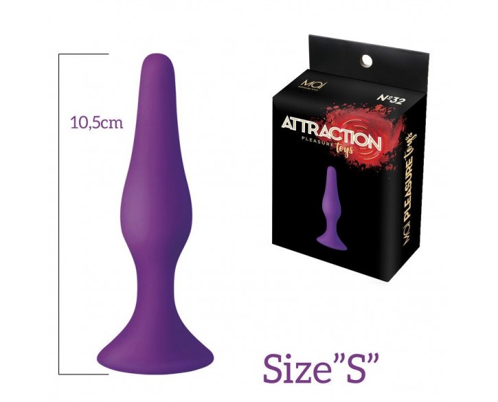 Анальна пробка на присосці MAI Attraction Toys №32 Purple, довжина 10,5 см, діаметр 2,5 см