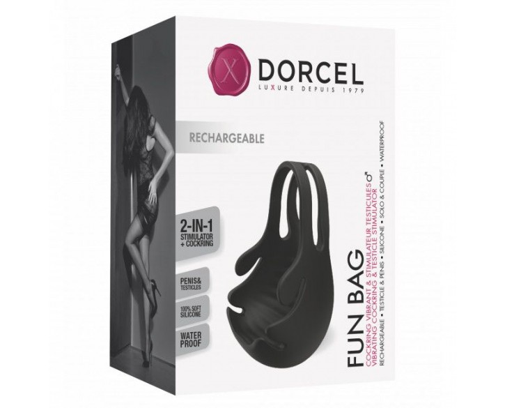 Ерекційне кільце з вібрацією і стимуляцією мошонки Dorcel FUN BAG, перезаряджуване