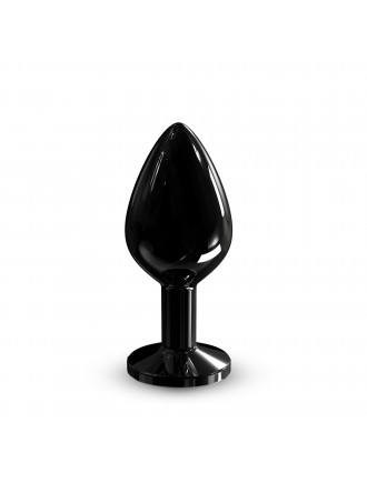 Металева анальна пробка з кристалом Dorcel Diamond Plug Black M