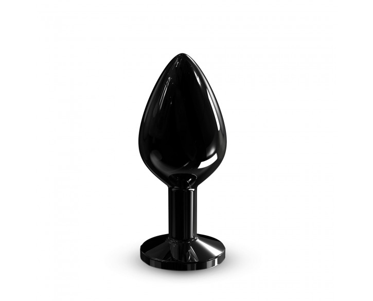 Металева анальна пробка з кристалом Dorcel Diamond Plug Black M