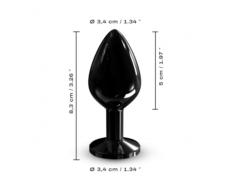 Металева анальна пробка з кристалом Dorcel Diamond Plug Black M