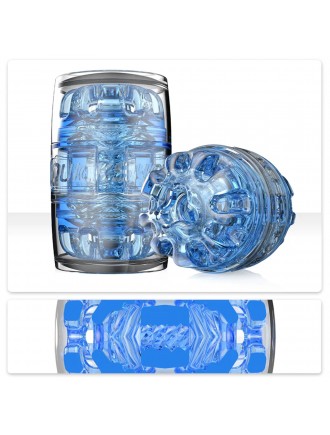 Мастурбатор Fleshlight Quickshot Turbo Blue Ice, компактний, чудово для пар і мінету