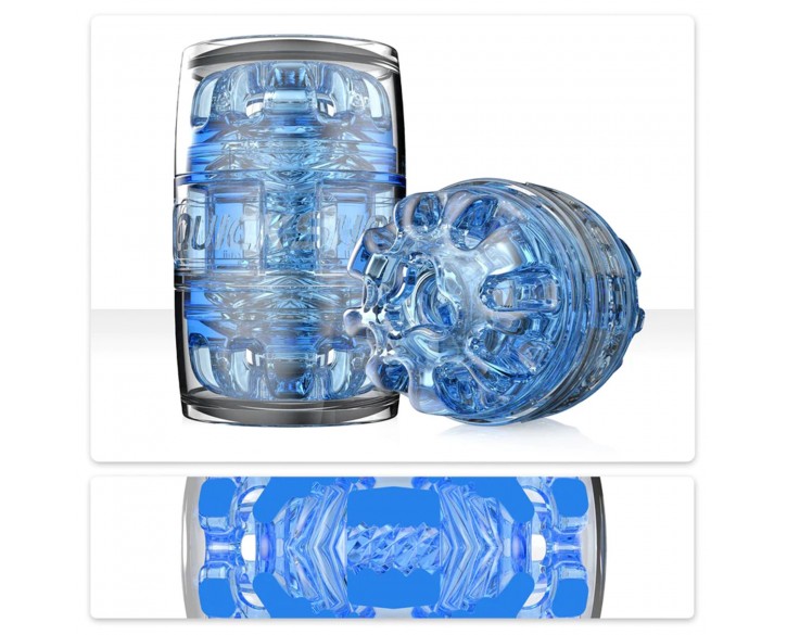 Мастурбатор Fleshlight Quickshot Turbo Blue Ice, компактний, чудово для пар і мінету