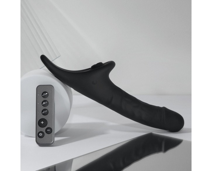Вібронасадка для страпону з вакуумною стимуляцією Strap-On-Me Multi Orgasm Realistic Dildo XL Black