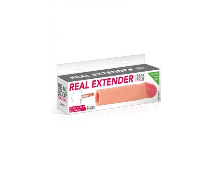 Насадка на член Real Body — Real Extender BEAST з відкритою головкою