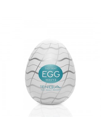 Мастурбатор-яйце Tenga Egg Wavy II з подвійним хвилястим рельєфом