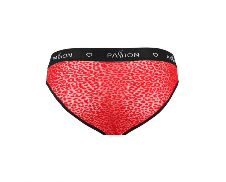 Чоловічі напівпрозорі труси Passion 031 Slip Mike L/XL Red, під леопард