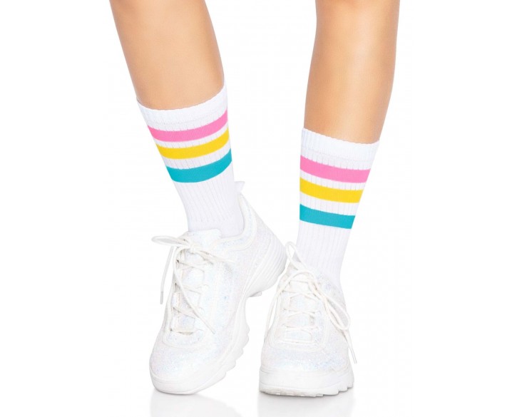 Шкарпетки жіночі в смужку Leg Avenue Pride crew socks Pansexual, 37–43 розмір