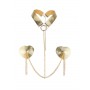 Пестис-сердечка з пензликами та чокером JSY Nipple Sticker RT236114 Golden
