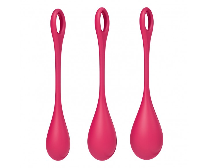 Набір йоні намистин Satisfyer Yoni Power 1 Red, діаметр 2-2,5-3см, вага 22-46-74гр