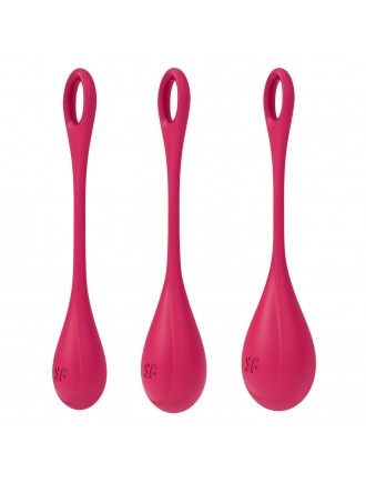 Набір йоні намистин Satisfyer Yoni Power 1 Red, діаметр 2-2,5-3см, вага 22-46-74гр