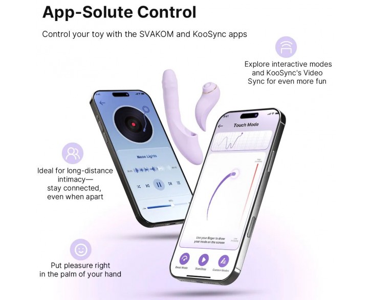 Смарт-вібратор 5в1 Svakom DuoGlow, пульсівний вібратор з намистинами та пульсівний стимулятор