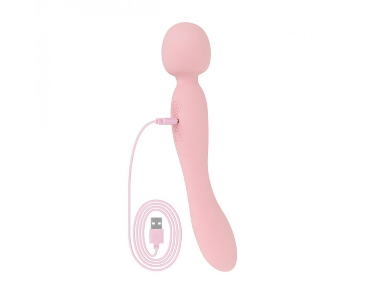 Вібромасажер Good Vibes Only - SIMI Double-Sided Wand Vibrator Soft Silicone - Pink