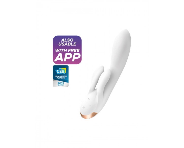 Смарт вібратор-кролик із подвійним відростком Satisfyer Double Flex White