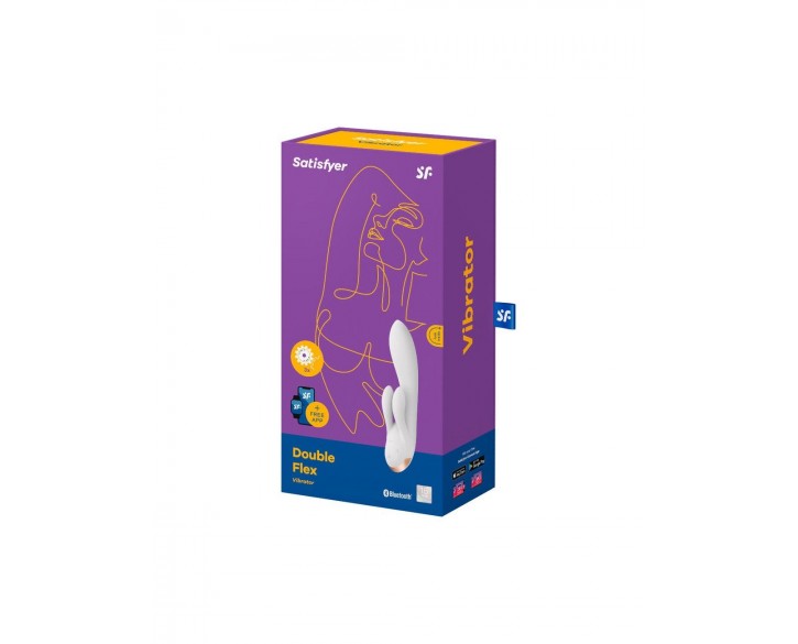 Смарт вібратор-кролик із подвійним відростком Satisfyer Double Flex White