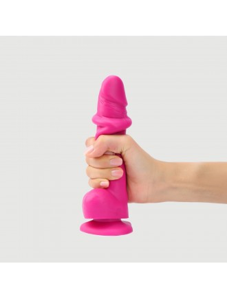 Реалістичний фалоімітатор Strap-On-Me Sliding Skin Realistic Dildo Fuchsia - L, ефект рухливої шкіри