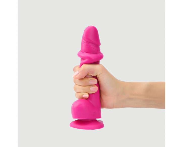 Реалістичний фалоімітатор Strap-On-Me Sliding Skin Realistic Dildo Fuchsia - L, ефект рухливої шкіри