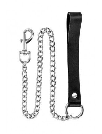 Повідець Fetish Tentation Premium Metal leash with cowhide leather wrist 72 см