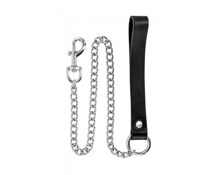 Повідець Fetish Tentation Premium Metal leash with cowhide leather wrist 72 см