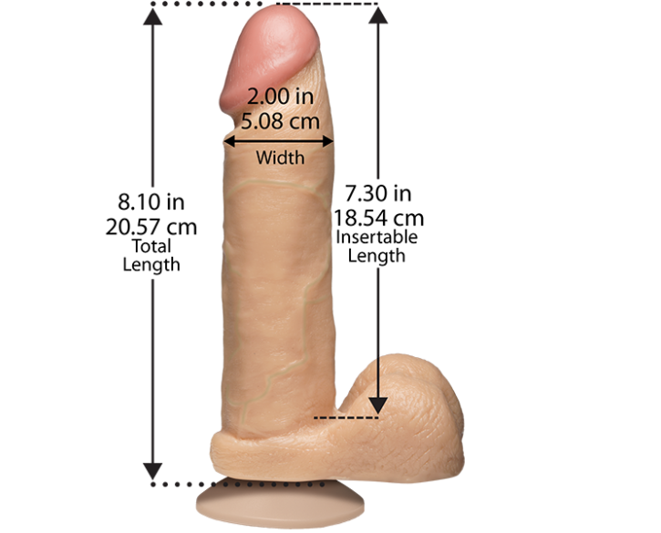 Фалоімітатор Doc Johnson The Realistic Cock 8 inch White - PVC, Vack-U-Lock, діаметр 5,1 см