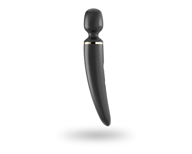 Вібромасажер Satisfyer Wand-er Woman (Black/Gold), водонепроникний, потужний, розмір XXL